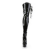 Pleaser DELIGHT-3050 Patent Laced Thigh High Boots