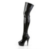 Pleaser DELIGHT-3050 Patent Laced Thigh High Boots