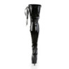 Pleaser DELIGHT-3050 Patent Laced Thigh High Boots