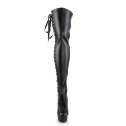 Pleaser DELIGHT-3050 Vegan Laced Thigh High Boots