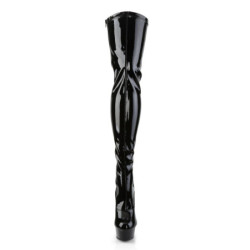 Pleaser DELIGHT-3063 Patent Laced Thigh High Boots