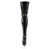 Pleaser DELIGHT-3063 Patent Laced Thigh High Boots