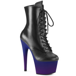 Pleaser ADORE-1020BP Black Vegan Leather Blue Purple