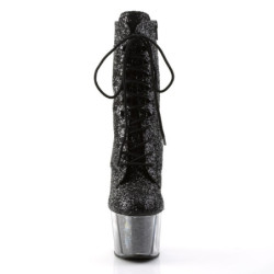 Pleaser ADORE-1020G Black Glitter Women's Ankle Boots