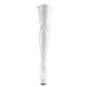 Pleaser DELIGHT-3063 White Laced Thigh High Boots