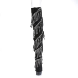 Pleaser DELIGHT-3065 Black Vegan Suede Silver Sale Women