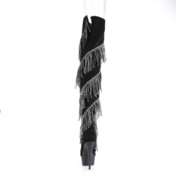 Pleaser DELIGHT-3065 Black Vegan Suede Silver Sale Women