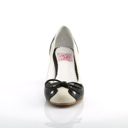 Pin Up Couture WIGGLE-17 Black Cream Vegan Leather Sale