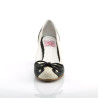 Pin Up Couture WIGGLE-17 Black Cream Vegan Leather Sale