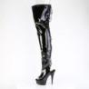 Pleaser DELIGHT-4017 Black Heeled Crotch High Boots