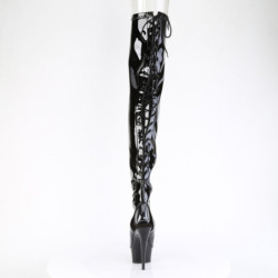 Pleaser DELIGHT-4017 Black Heeled Crotch High Boots