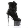 Pleaser ADORE-1020G Black Glitter Women's Ankle Boots