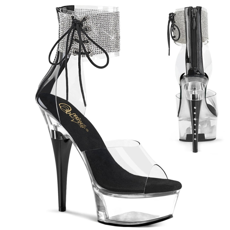 Pleaser CAPTIVA-624RS Black Ankle Cuff High Heels Shoes