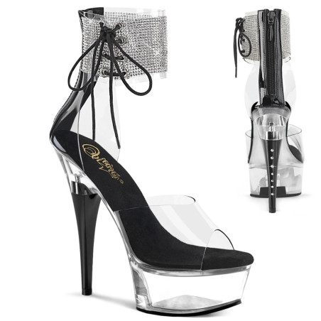 Pleaser CAPTIVA-624RS Black Ankle Cuff High Heels Shoes