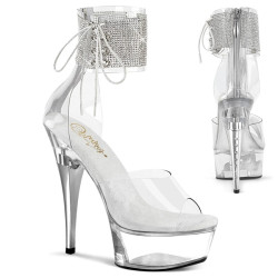 Pleaser CAPTIVA-624RS White Ankle Cuff High Heels Shoes
