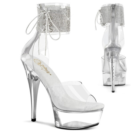 Pleaser CAPTIVA-624RS White Ankle Cuff High Heels Shoes