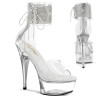 Pleaser CAPTIVA-624RS White Ankle Cuff High Heels Shoes