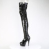 Pleaser DELIGHT-4050 Black Heeled Crotch High Boots