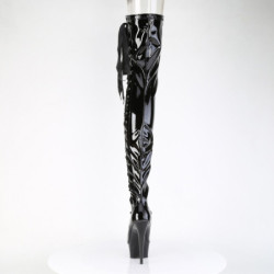 Pleaser DELIGHT-4050 Black Heeled Crotch High Boots