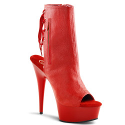 Pleaser DELIGHT-1018 Red Vegan Leather Sale Women