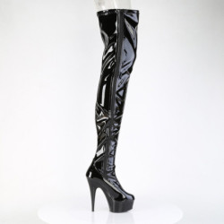 Pleaser DELIGHT-4050 Black Heeled Crotch High Boots