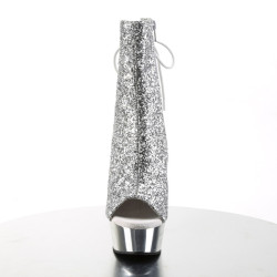 Pleaser DELIGHT-1018G Silver Glitter Chrome Sale Women
