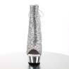 Pleaser DELIGHT-1018G Silver Glitter Chrome Sale Women
