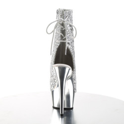 Pleaser DELIGHT-1018G Silver Glitter Chrome Sale Women