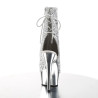 Pleaser DELIGHT-1018G Silver Glitter Chrome Sale Women