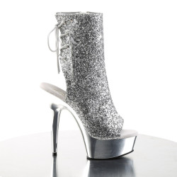 Pleaser DELIGHT-1018G Silver Glitter Chrome Sale Women
