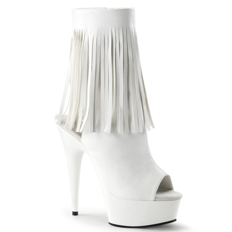 Pleaser DELIGHT-1019 White Vegan Leather Sale Women Pleaser DELIGHT-1019 White Vegan Leather Sale Women