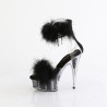 Pleaser DELIGHT-624F Black Feathers Platform Heeled Shoes