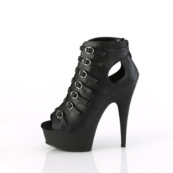Pleaser DELIGHT-600-11 Black Vegan Leather Sale Women