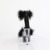 Pleaser DELIGHT-624F Black Feathers Platform Heeled Shoes