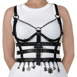 Demonia DA-118-SM Black Vegan Leather Accessories Women