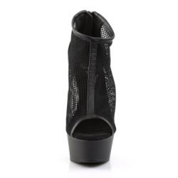 Pleaser DELIGHT-600-12 Black Vegan Leather Fishnet Sale