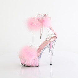 Pleaser DELIGHT-624F Rose Feathers Platform Heeled Shoes