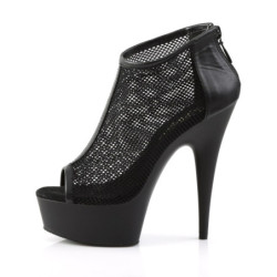 Pleaser DELIGHT-600-12 Black Vegan Leather Fishnet Sale