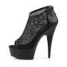 Pleaser DELIGHT-600-12 Black Vegan Leather Fishnet Sale
