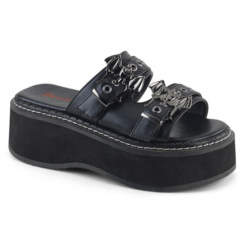 Demonia EMILY-100 Black Vegan Platform Women Mules Demonia EMILY-100 Black Vegan Platform Women Mules