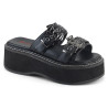 Demonia EMILY-100 Black Vegan Platform Women Mules