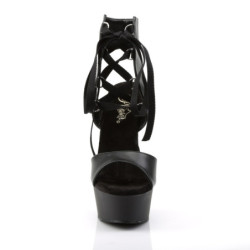 Pleaser DELIGHT-600-14 Black Ankle Cuff High Heels