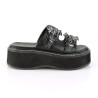 Demonia EMILY-100 Black Vegan Platform Women Mules