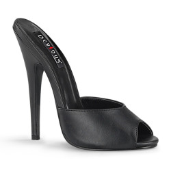Devious DOMINA-101 Black Vegan Leather Mules Women