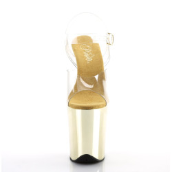 Pleaser FLAMINGO-808 Gold Chrome Platform Pole Dance Shoes