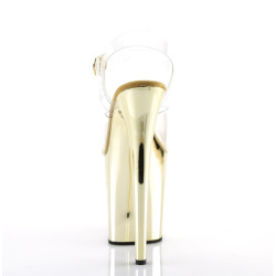 Pleaser FLAMINGO-808 Gold Chrome Platform Pole Dance Shoes