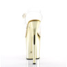 Pleaser FLAMINGO-808 Gold Chrome Platform Pole Dance Shoes