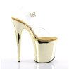 Pleaser FLAMINGO-808 Gold Chrome Platform Pole Dance Shoes