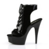 Pleaser DELIGHT-600-20 Black High Heeled Ankle Boots