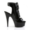 Pleaser DELIGHT-600-20 Black High Heeled Ankle Boots